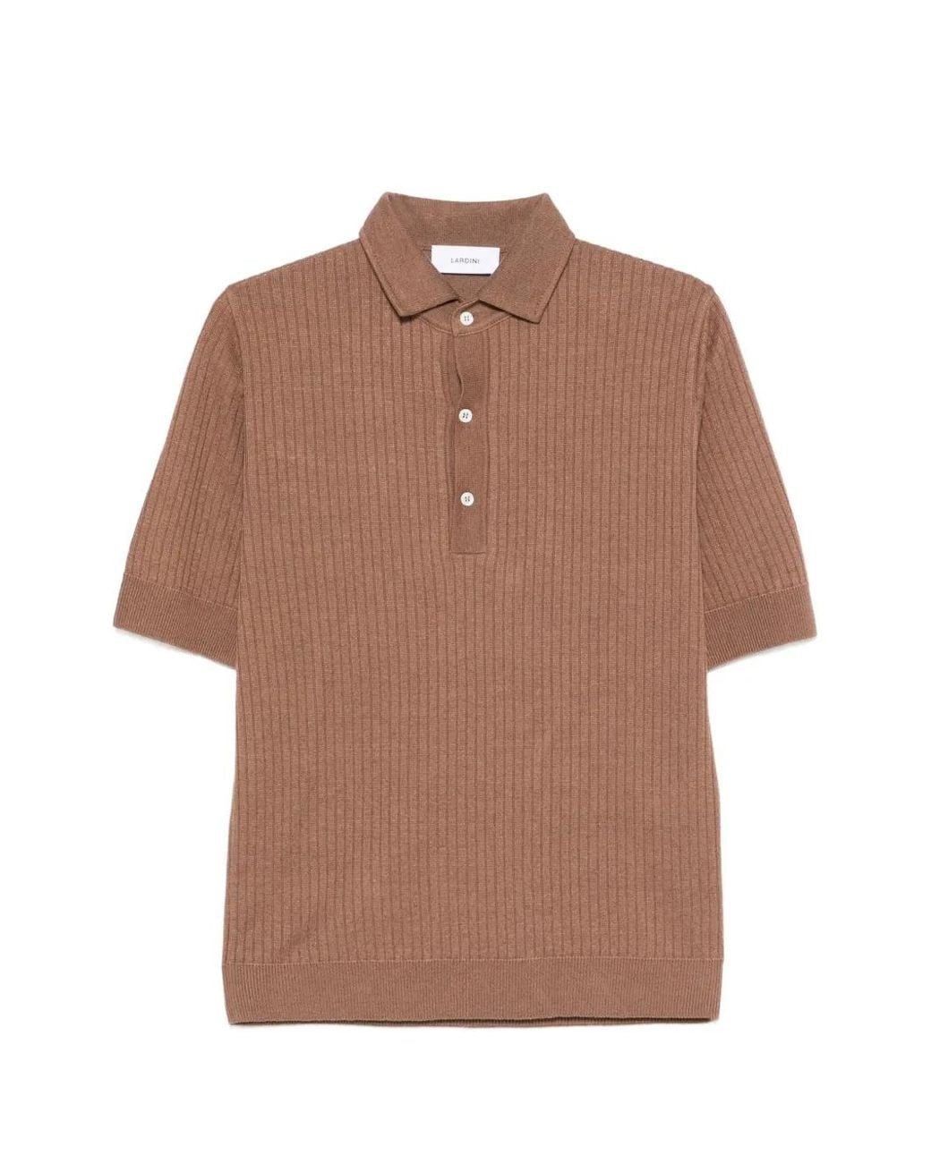 Lardini Brown Polo À Design Côtelé for men