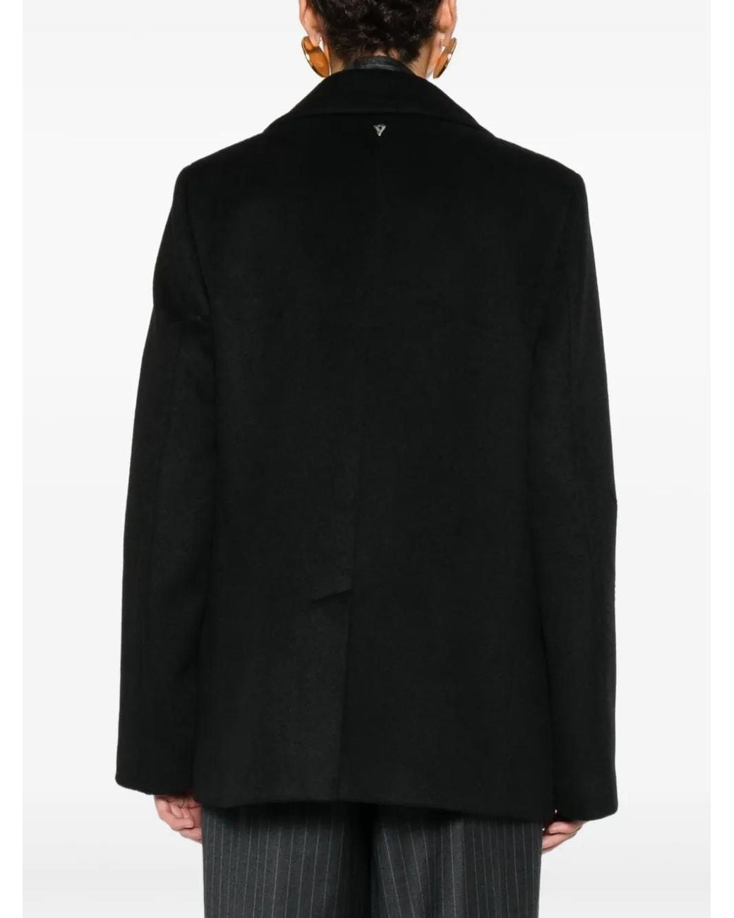 Dondup Black Double-Breasted Coat