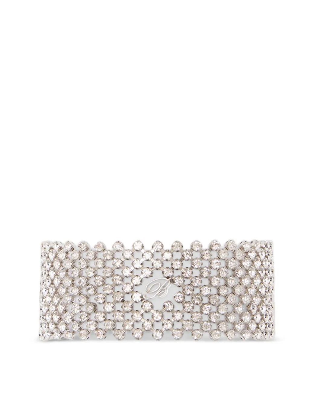 Blumarine White Logo-Plaque Choker Necklace