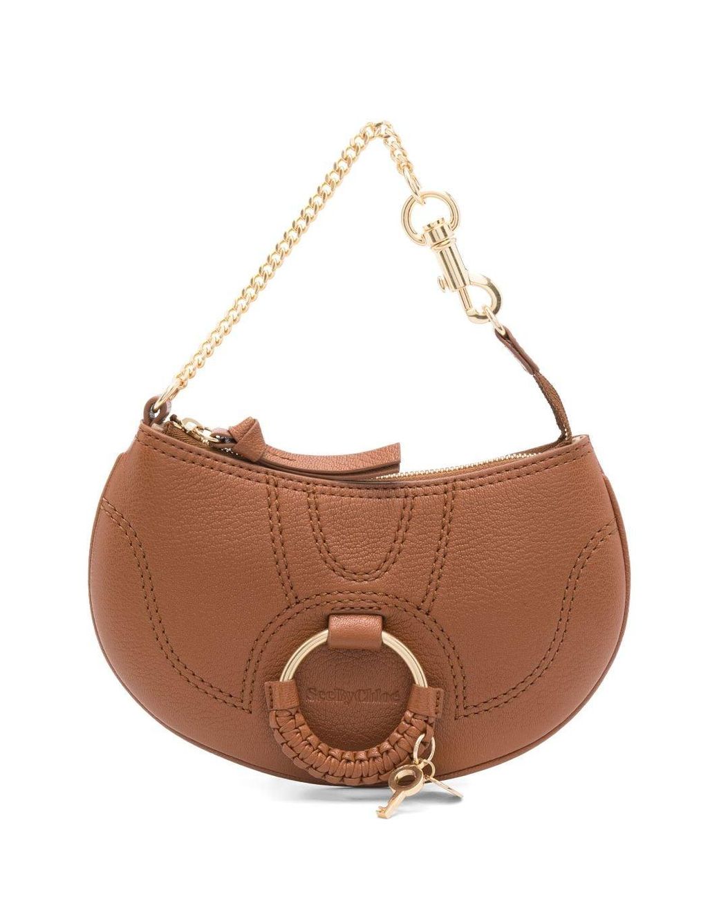 See By Chloé See Pebbled Leather Tote Bag in Brown | Lyst