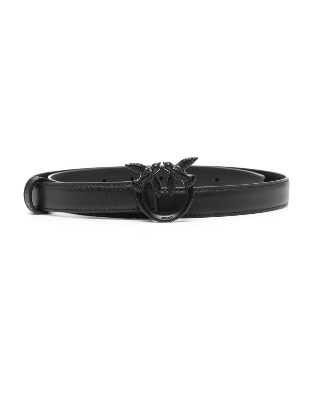 Pinko Love Birds Leren Riem Met Colourblocking in het Black