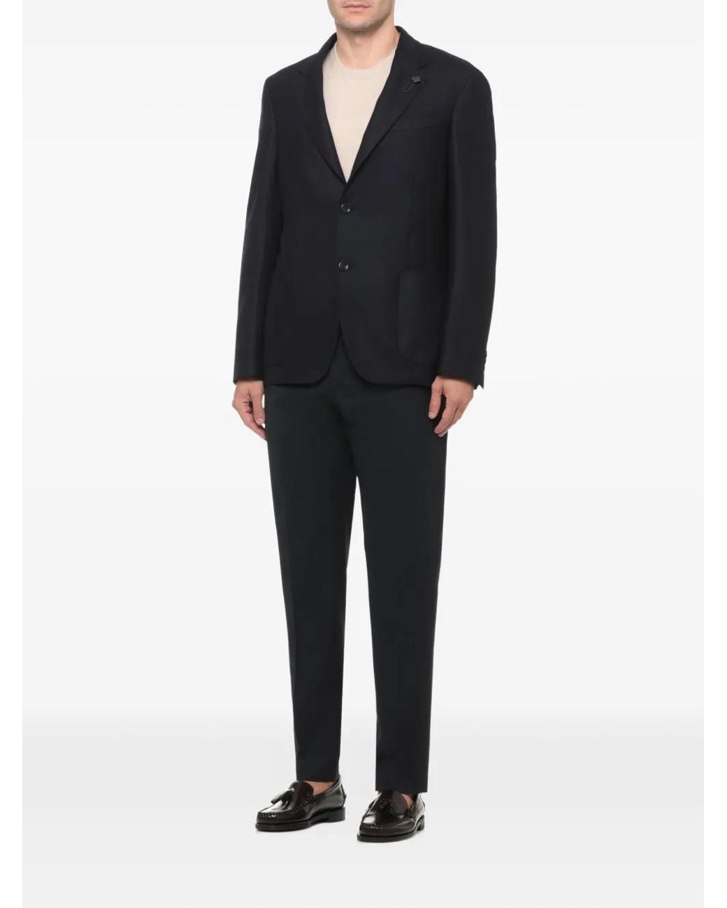 Lardini Blue Notched-Lapels Single-Breasted Jacket for men