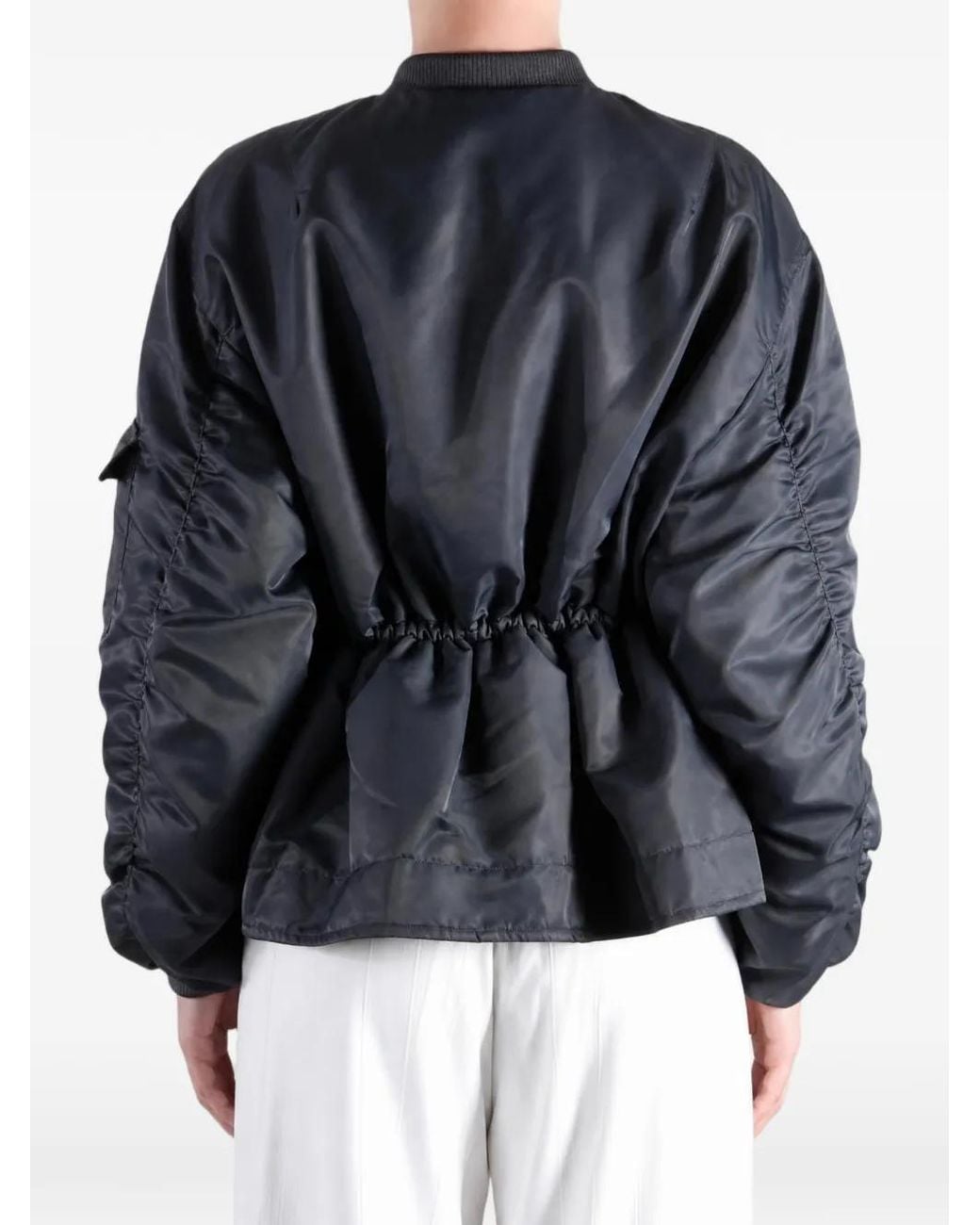 CECILIE BAHNSEN Blue Birdie Drawstring-Waist Pocket-Detail Jacket