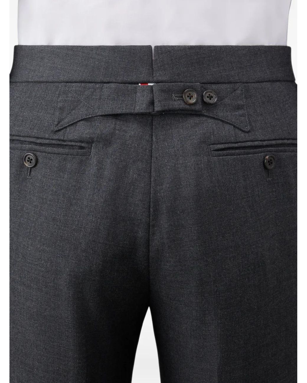 Thom Browne Super 120S Twill Broek Met Band in het Black