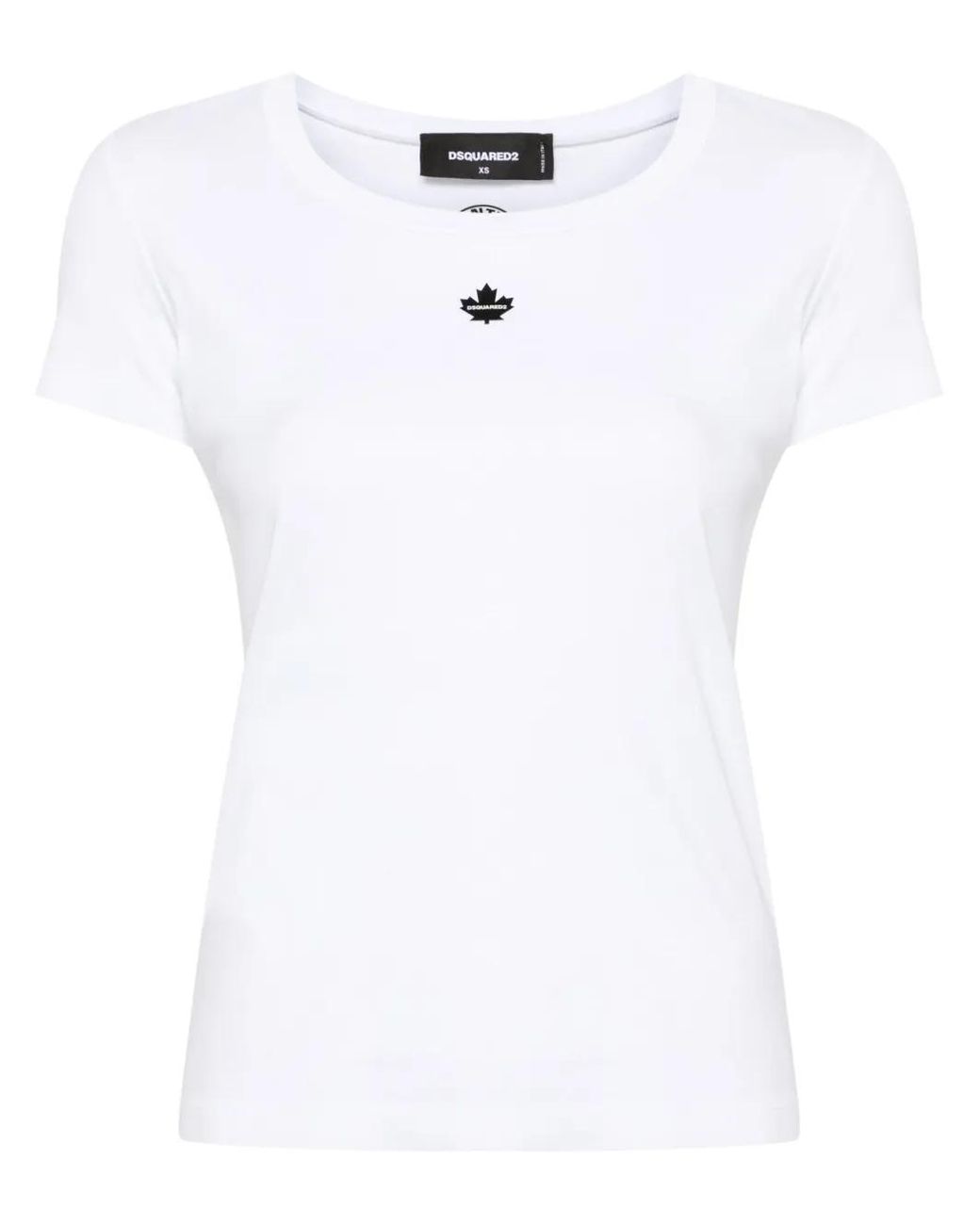 DSquared² White Appliqué-Logo Cotton T-Shirt