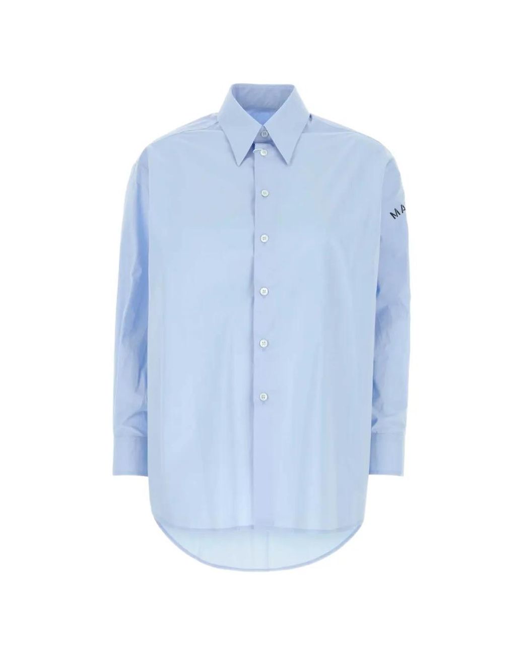 MM6 by Maison Margiela Blue Chemise En Popeline À Logo Imprimé