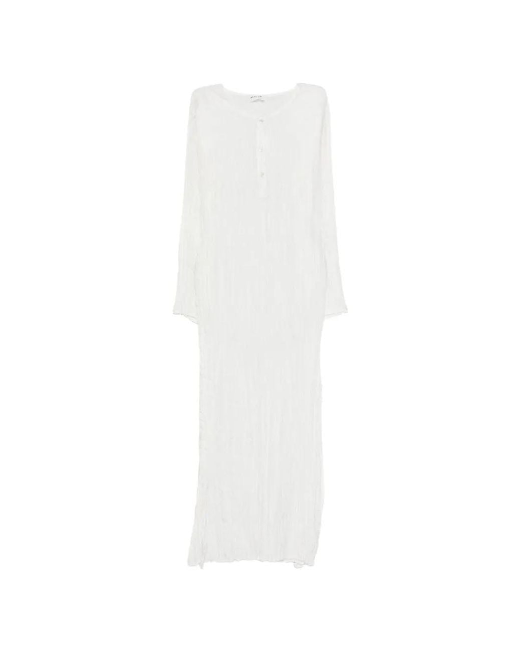 P.A.R.O.S.H. White Long-Sleeved Midi Dress