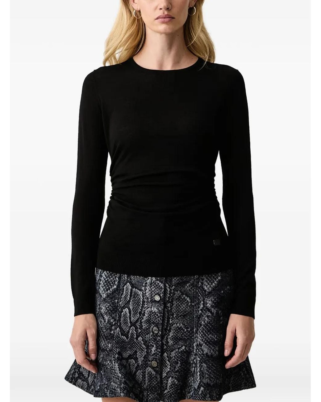 Trussardi Black Ruched-Detail Sweater