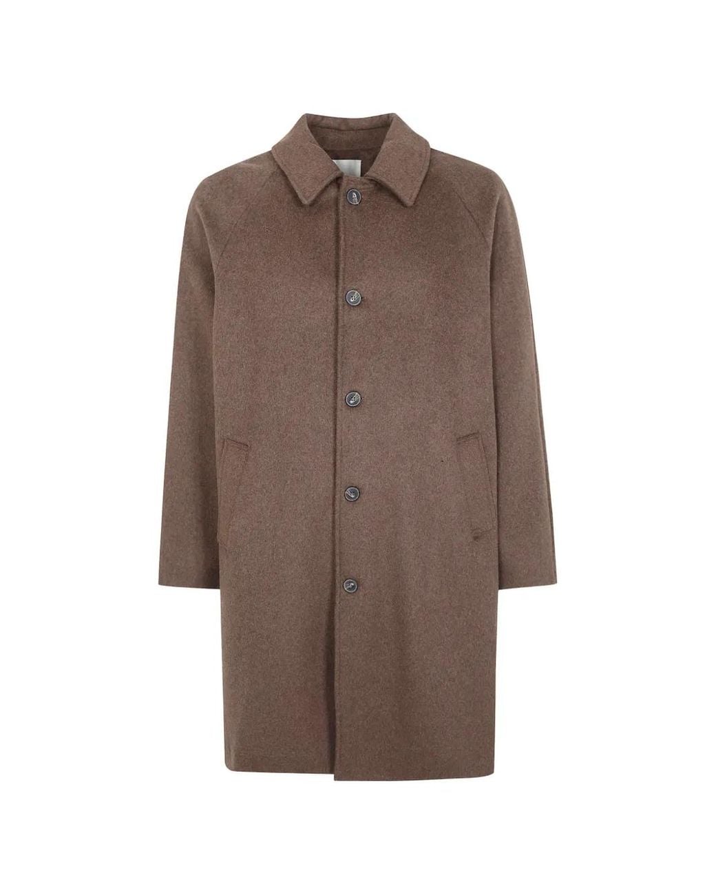 Woc Brown Single-Breasted Raglan-Sleeve Coat for men