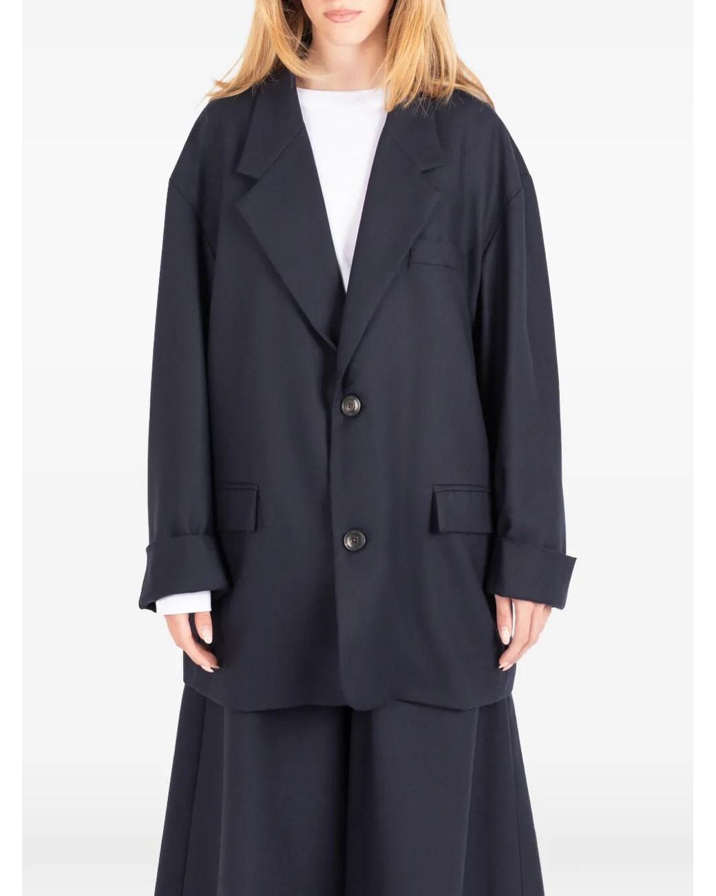 Societe Anonyme Blue Oversized Wool Blazer