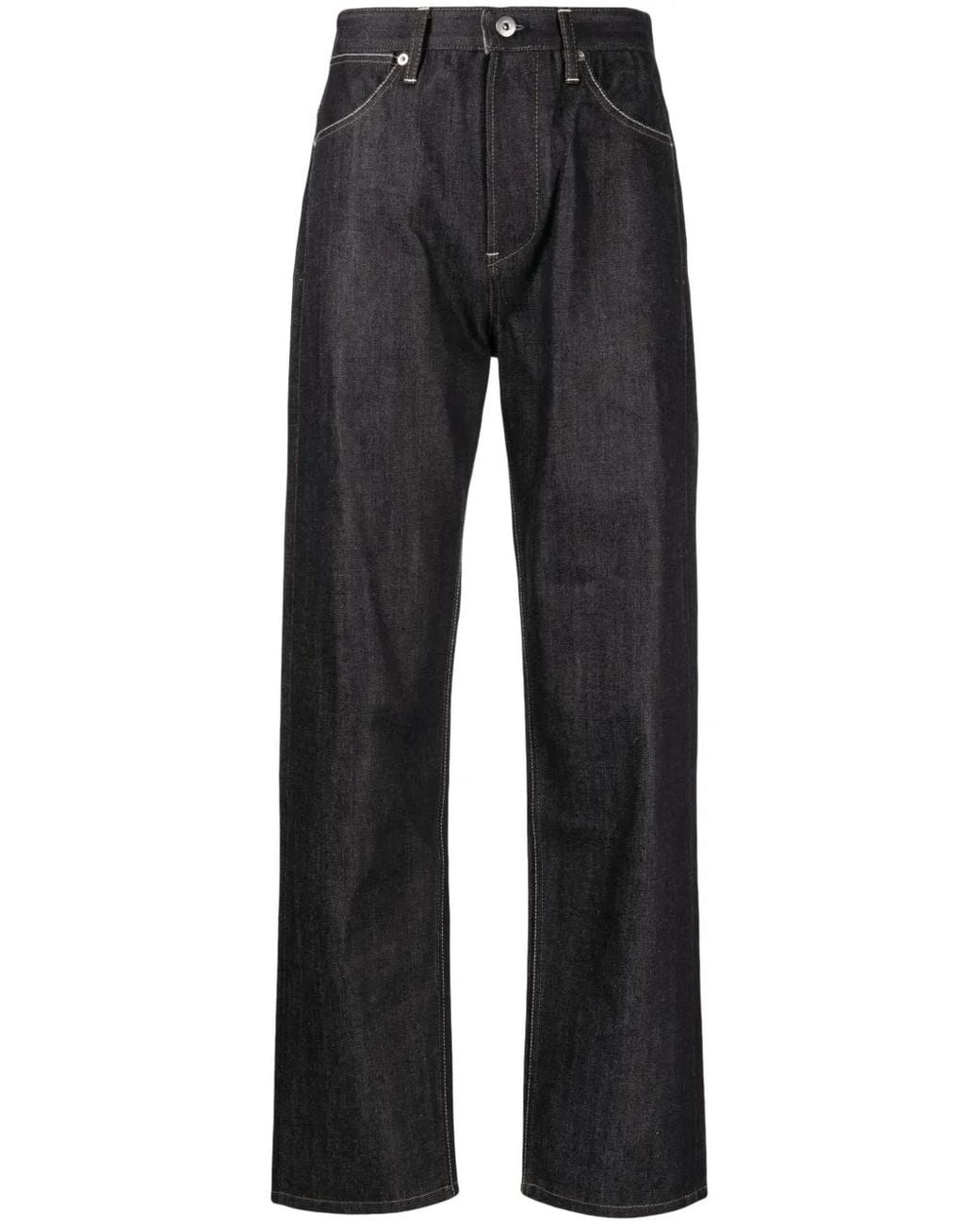 Jil Sander Black Contrast-Stitching Cotton Jeans