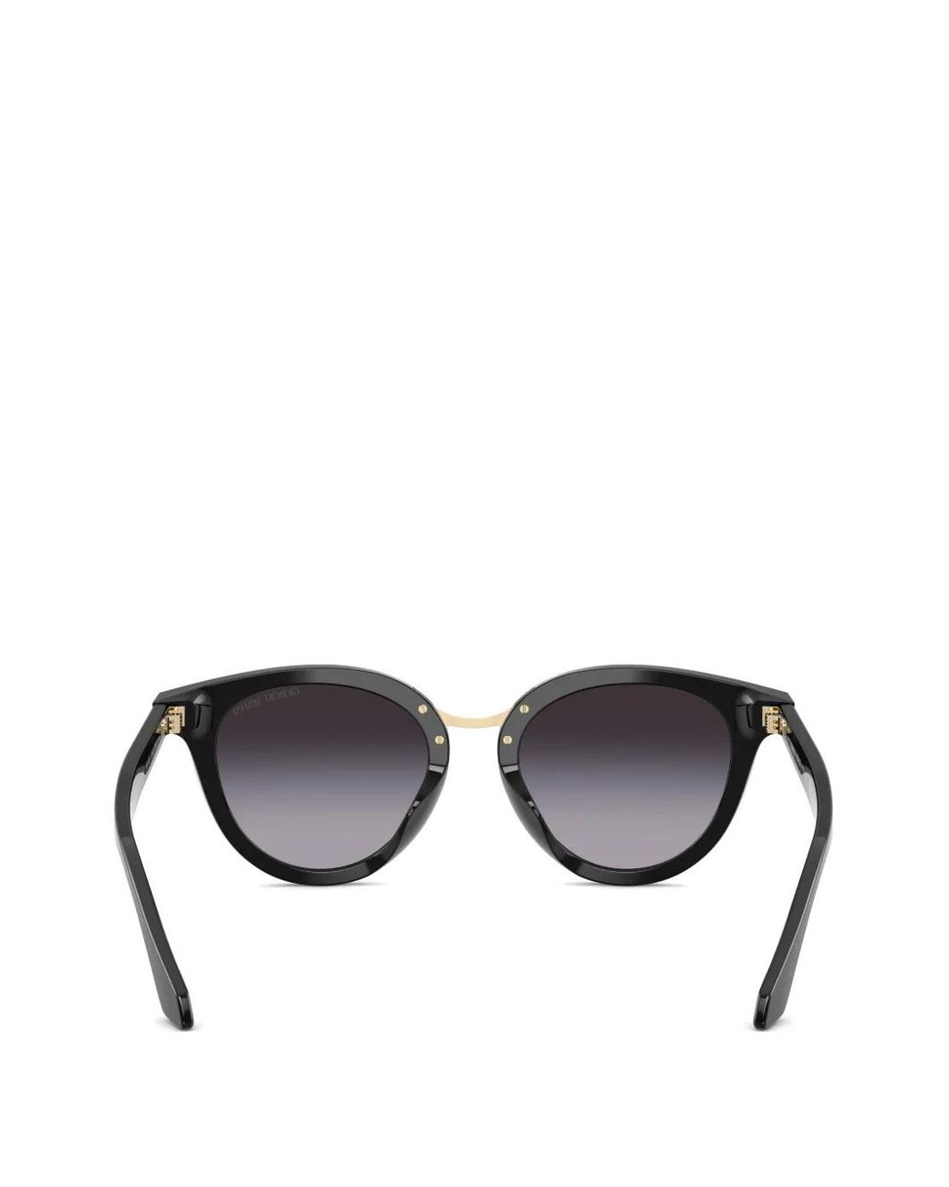 Giorgio Armani Black Round-Frame Sunglasses