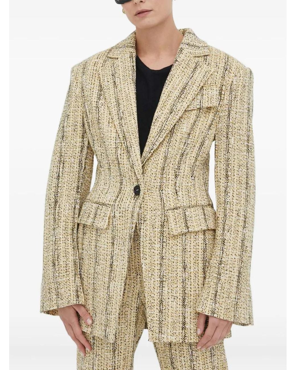 Day Birger et Mikkelsen Natural Single-Breasted Tweed Blazer
