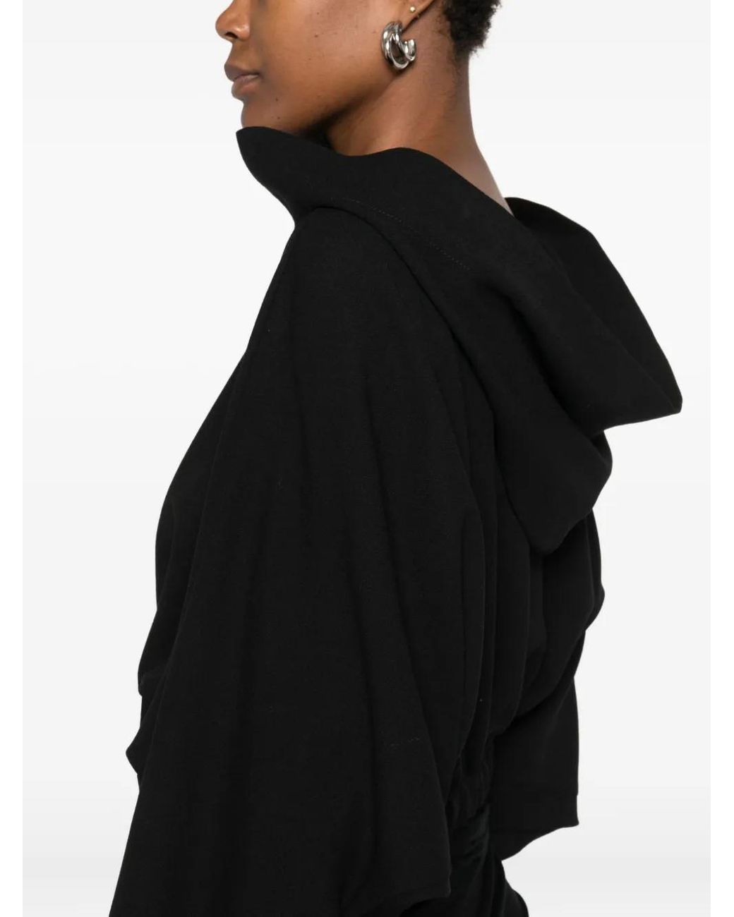 Rick Owens Black Hooded T-Shirt
