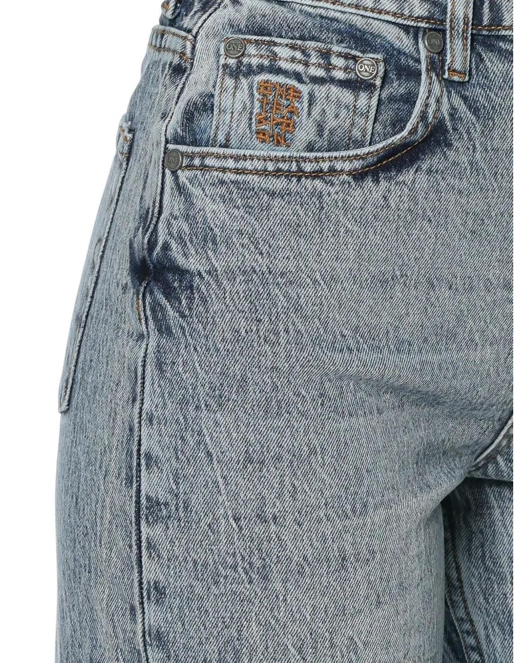 One Teaspoon Blue Icon High-Waist Straight-Leg Jeans