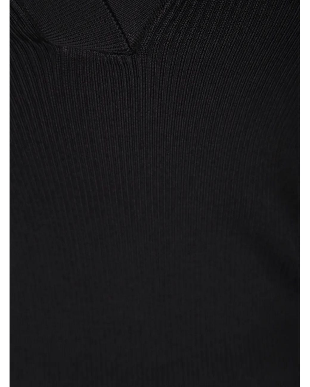 IRO Black Waves Polo-Collar Sweater