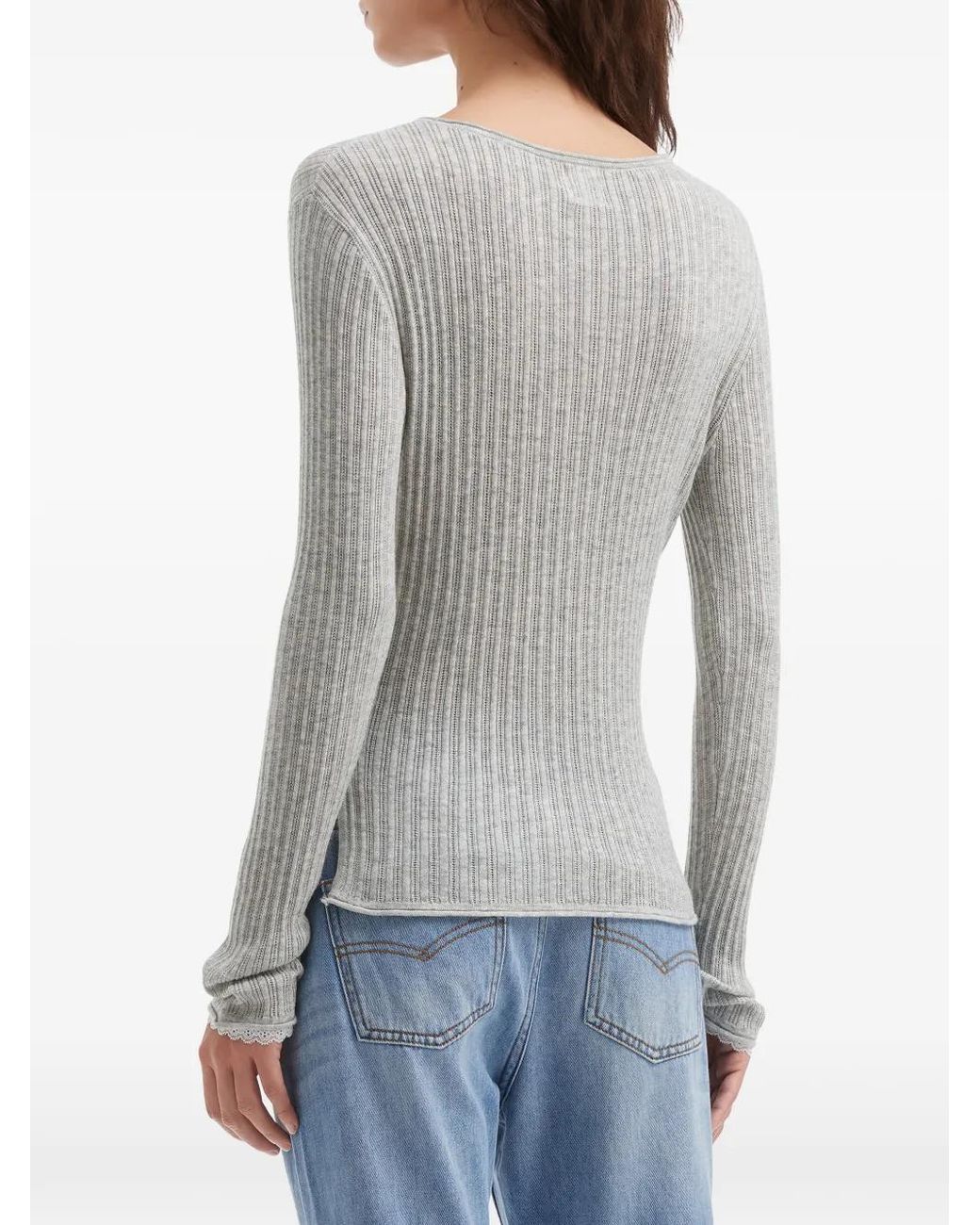 B+ AB Gray Ribbed Top