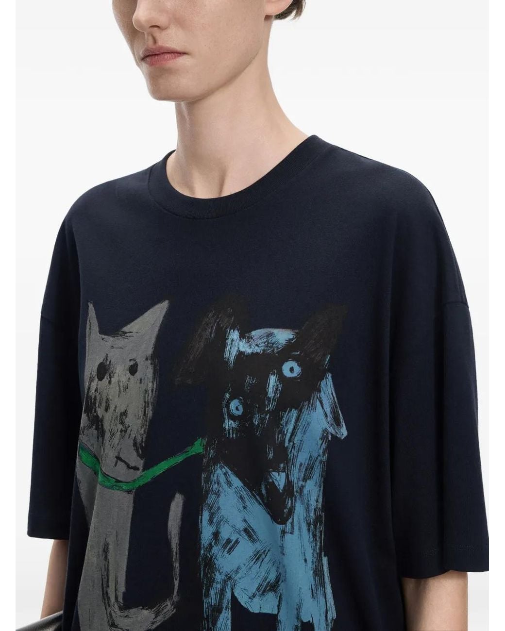 JNBY Blue Graphic-Print T-Shirt
