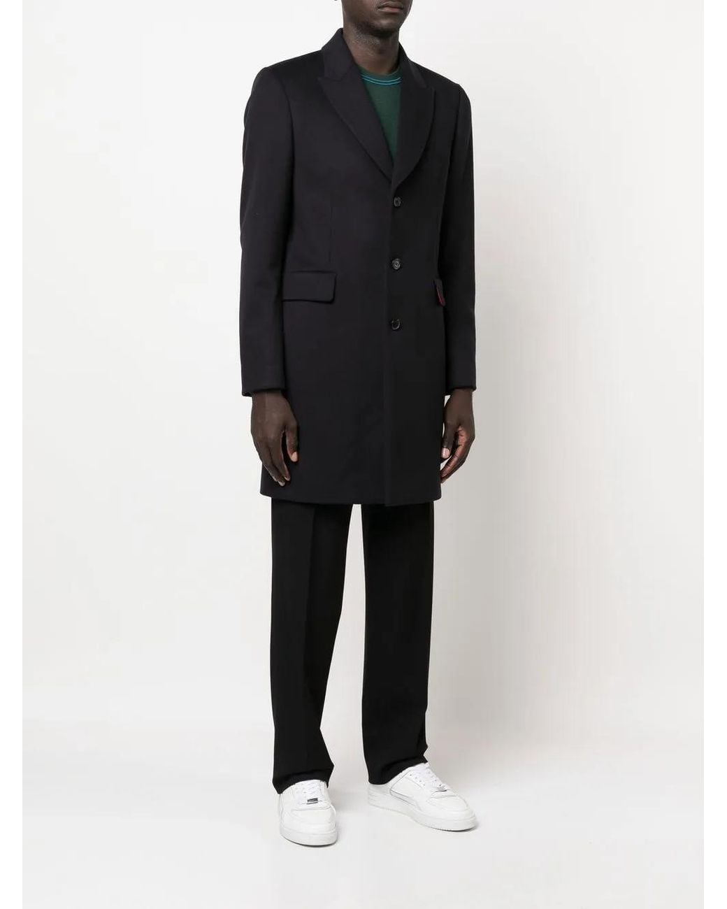 Paul Smith Black Wool Coat for men