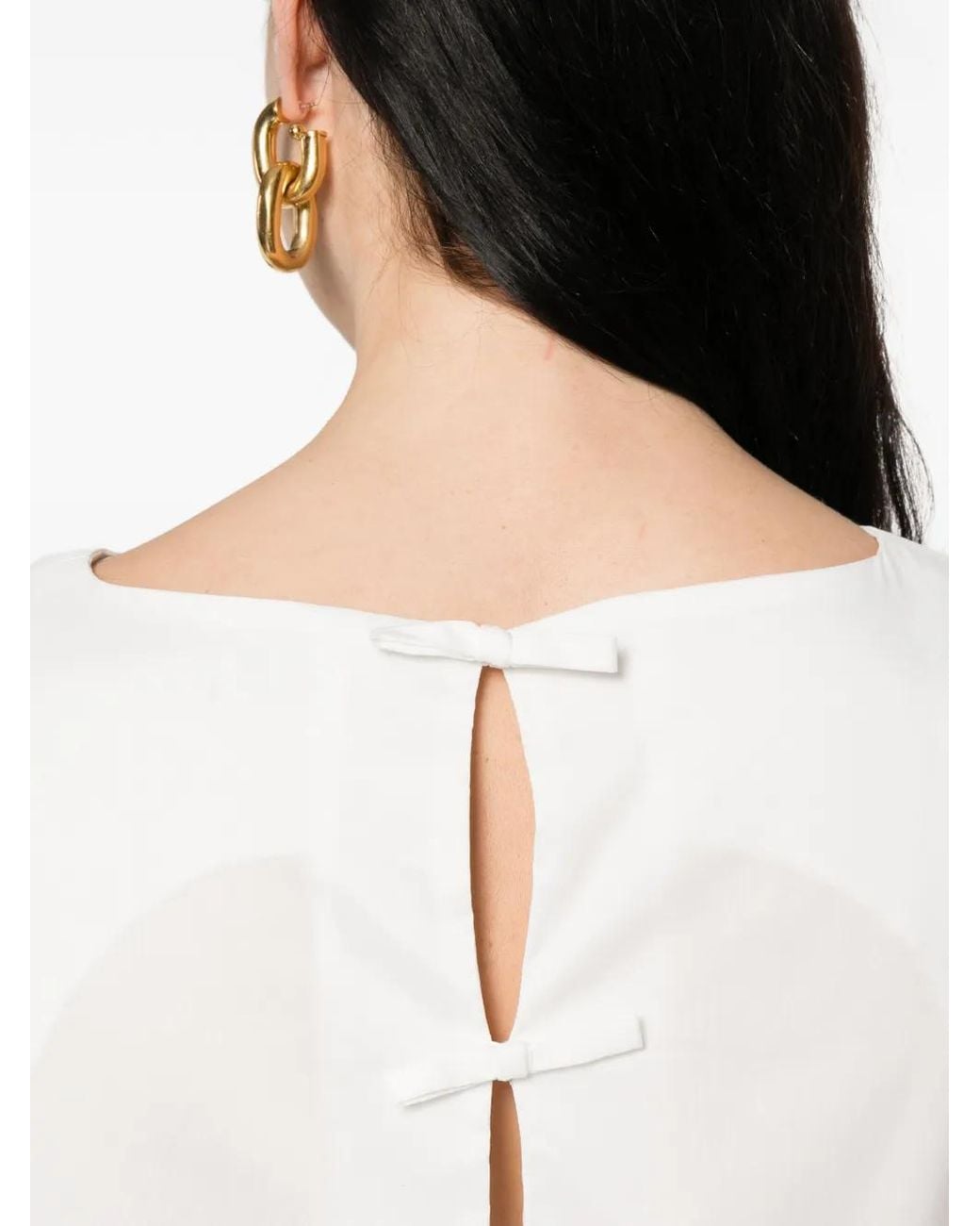 Herno White Round-Neck Blouse