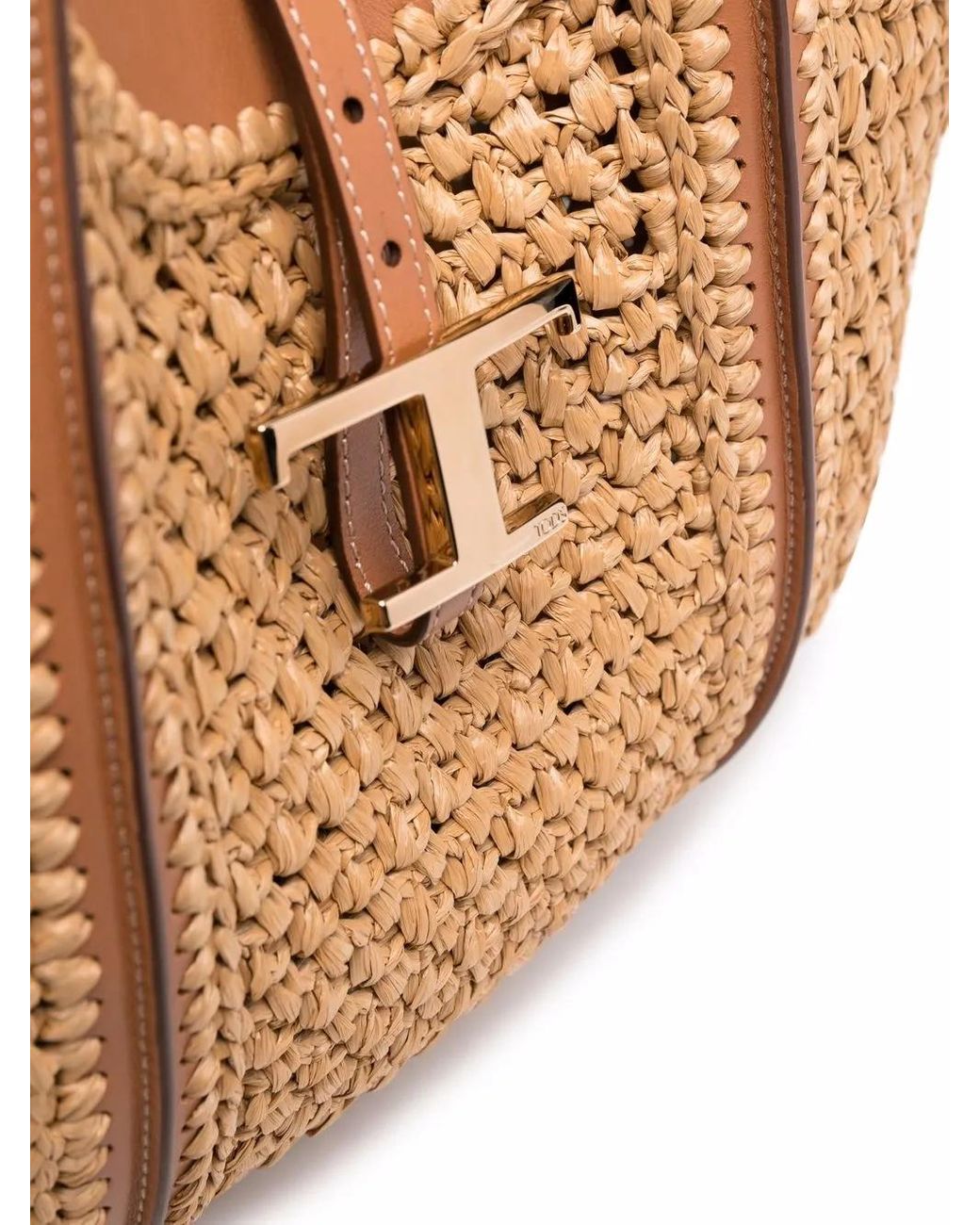 Tod's Brown Timeless Woven Raffia Leather Tote