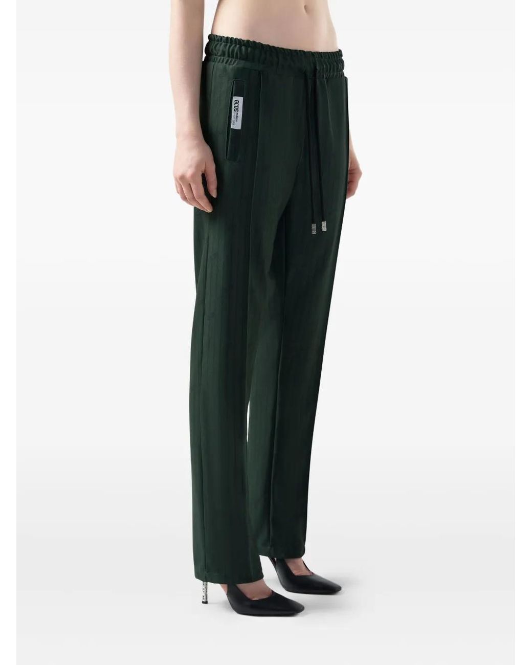 Gcds Green Pinstripe Drawstring Trousers