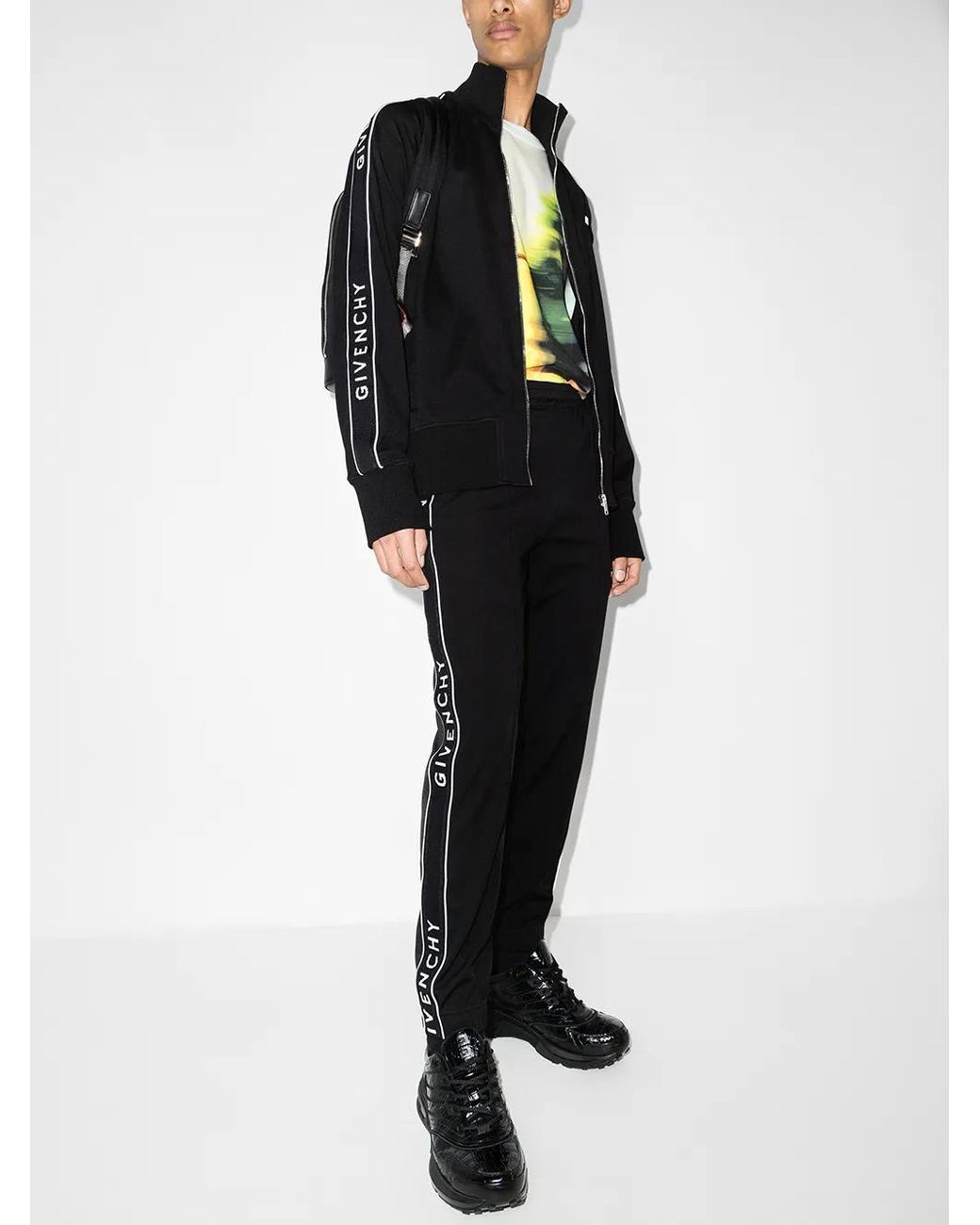Givenchy Black Logo-stripe Track Pants - Men's - Polyamide/viscose/elastane for men