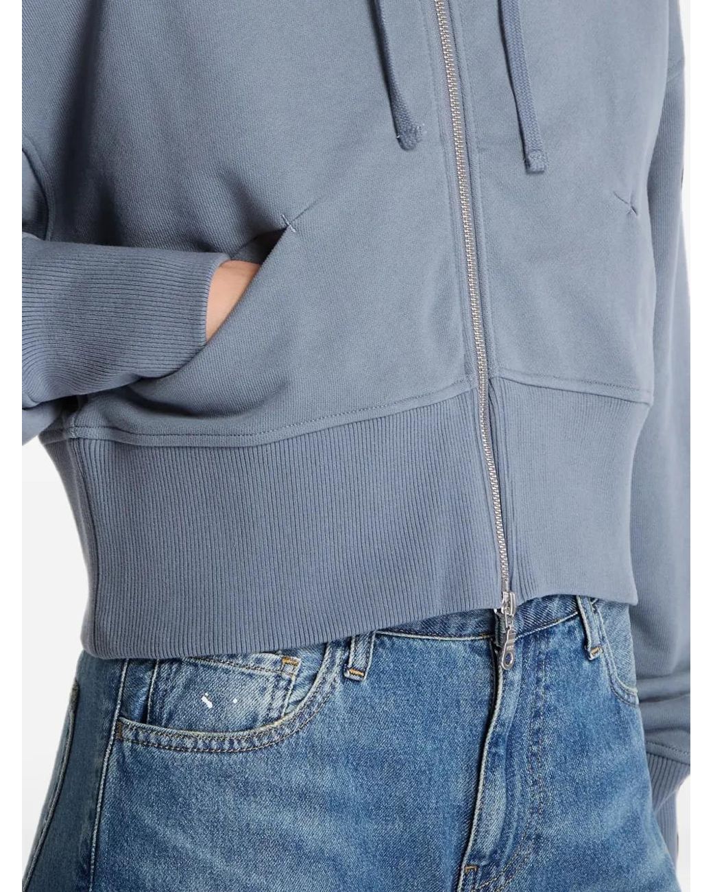 Sudadera Corta Con Capucha Dime de color Blue
