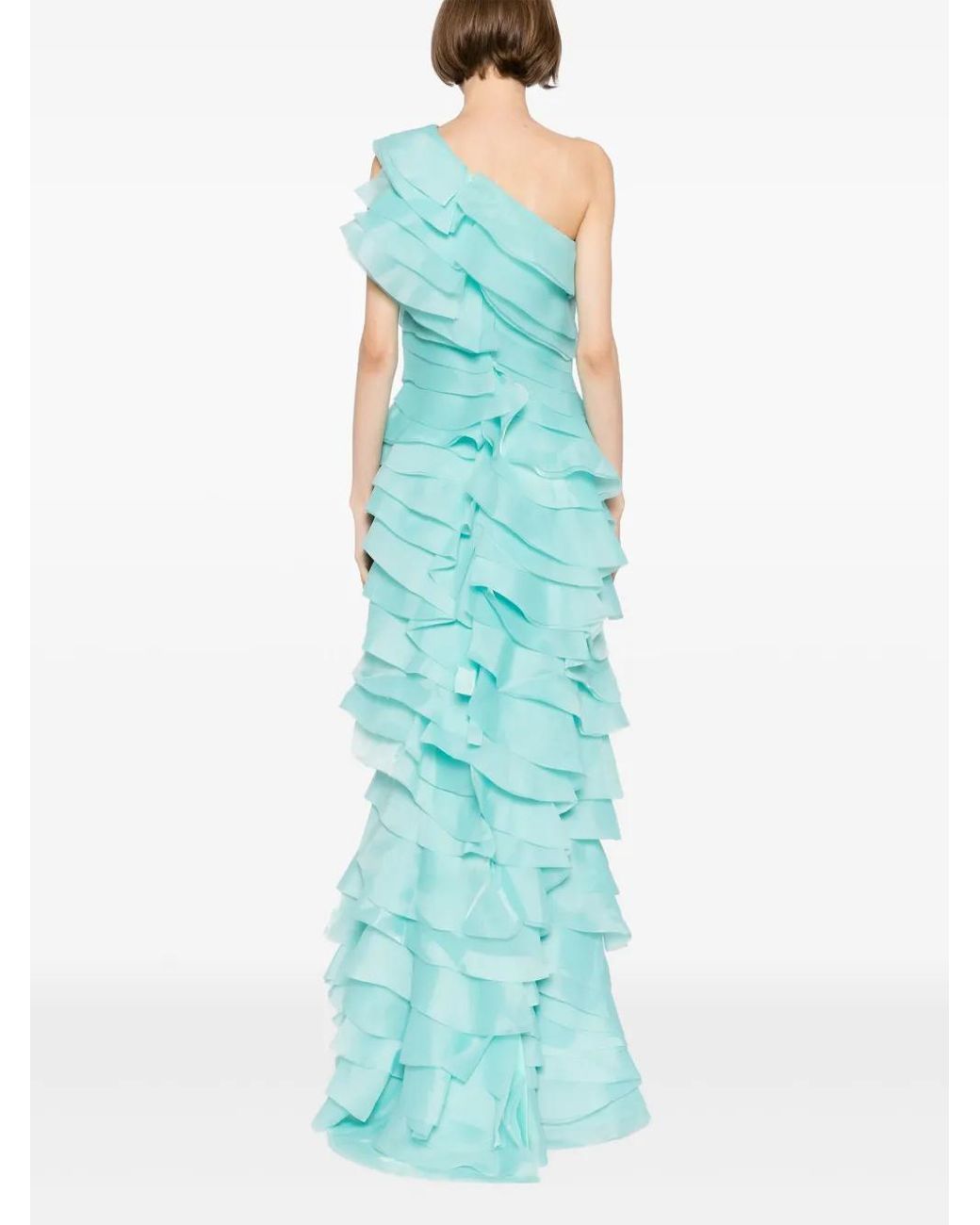 Saiid Kobeisy Blue Layered Organza Dress