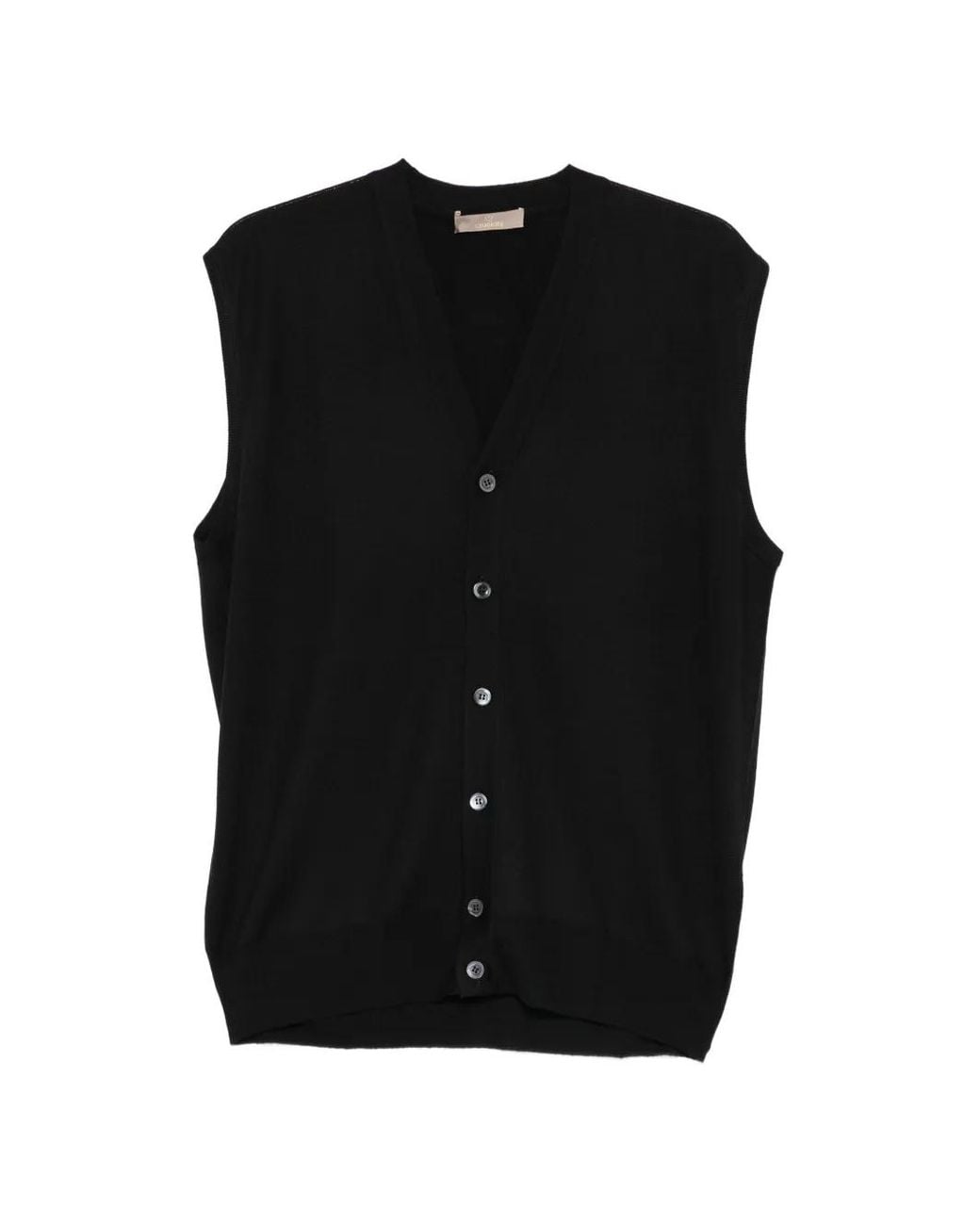 Cruciani Black Cardigan À Design Sans Manches for men