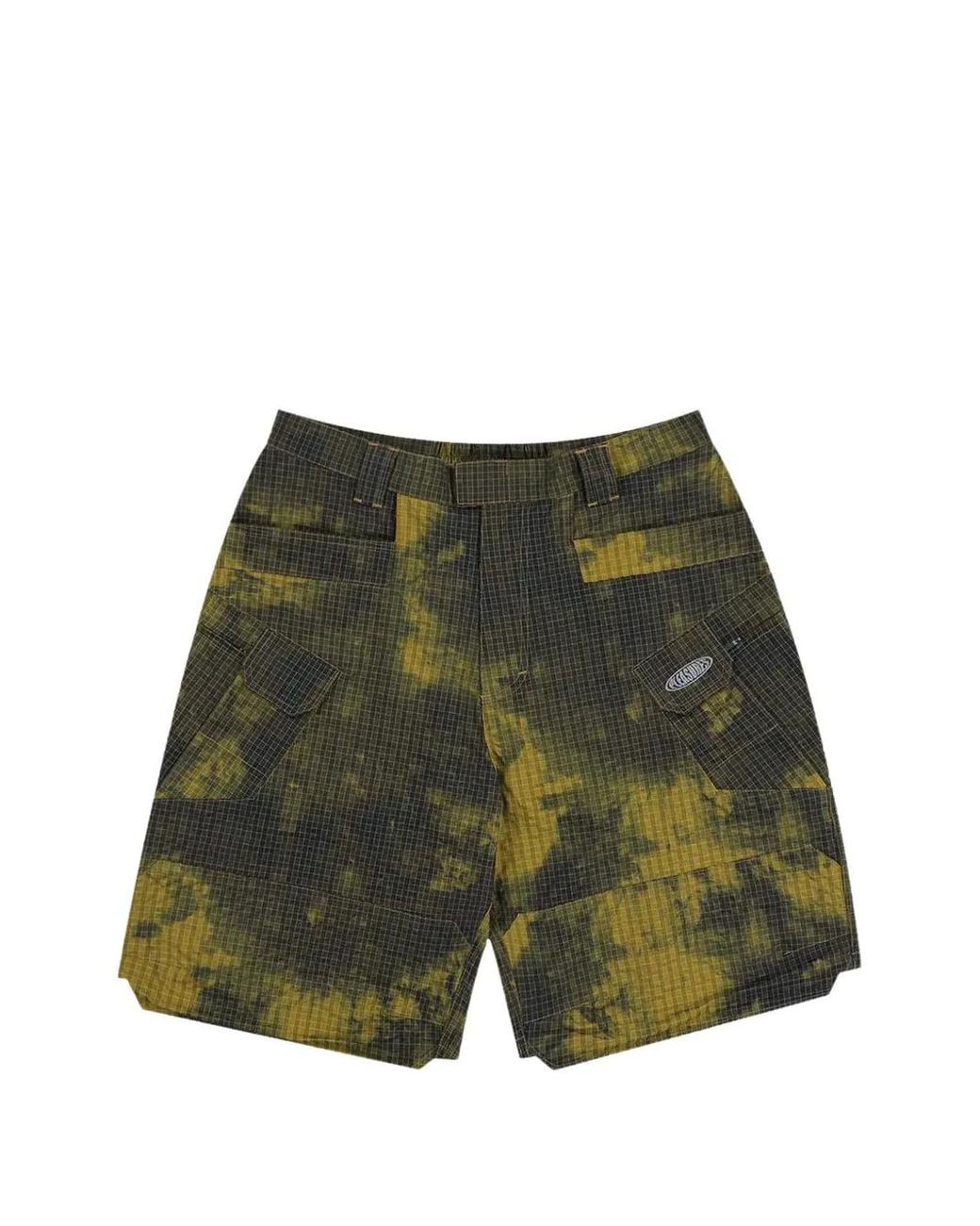 Pleasures Green Oval Tactical Cargo Shorts for men
