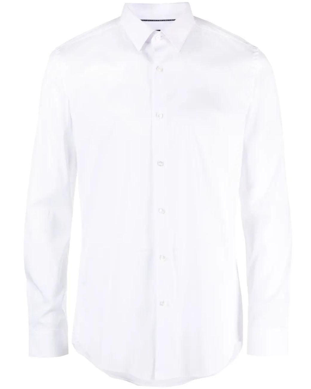 Boss White Long-Sleeve Buttoned Shirt for men