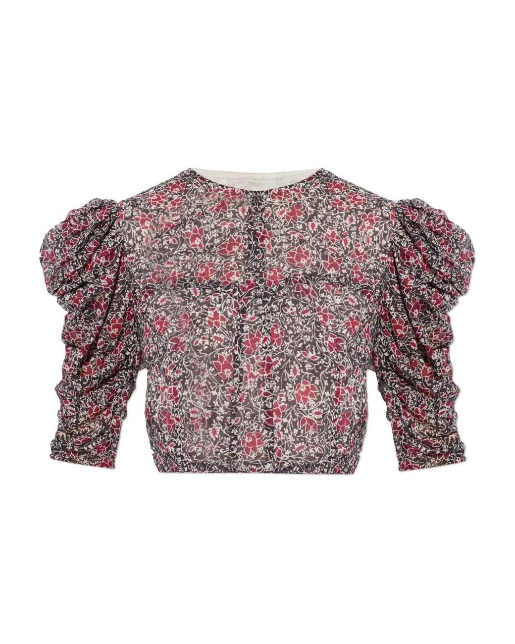 Isabel Marant Red Silva Floral-Pattern Blouse