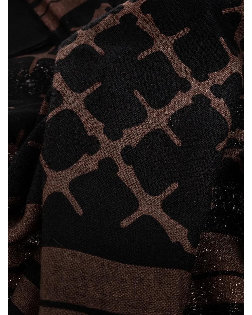 By Malene Birger Black Cornelis Patterned Scarf