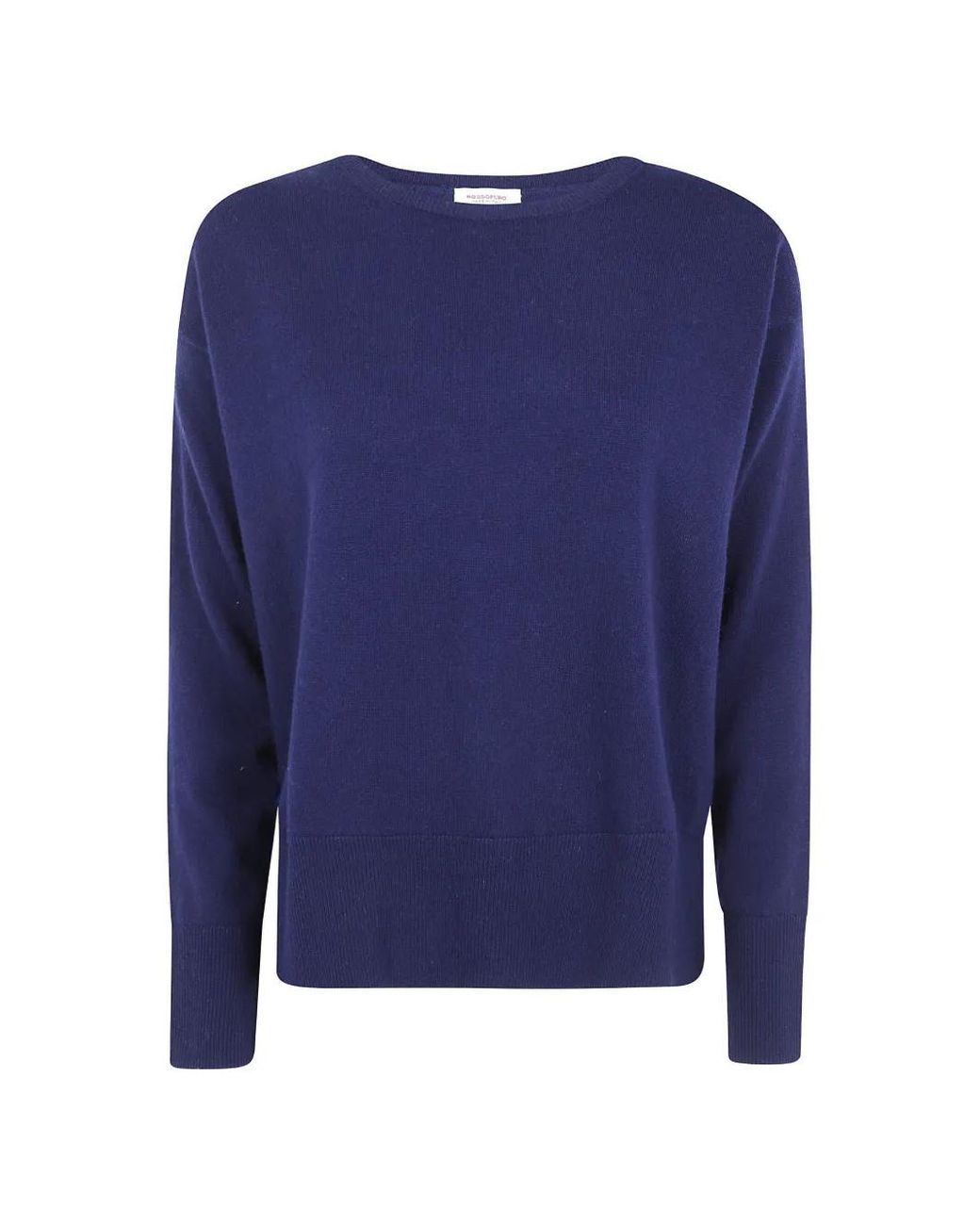 Rossopuro Blue Round-Neck Wool Sweater
