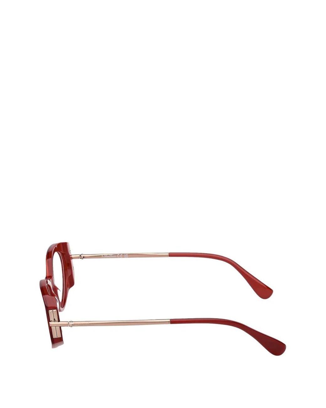 Max Mara Eyewear Red Oval-Frame Glasses
