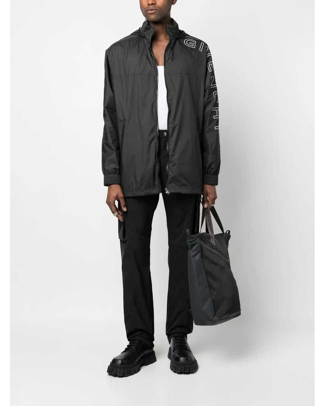 Givenchy Black Logo Full Zip Sweatshirt for men