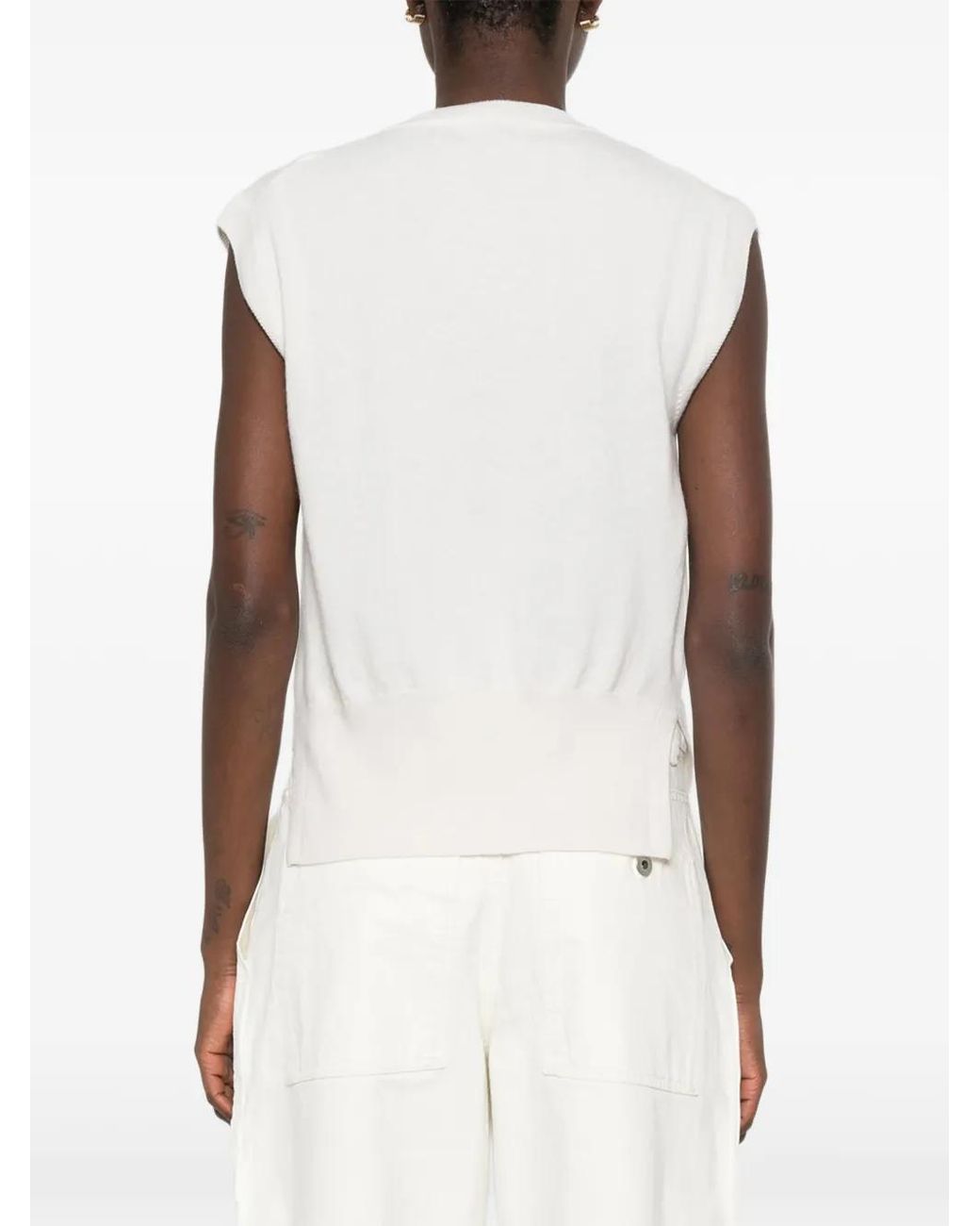 Daniele Fiesoli White V-Neck Vest