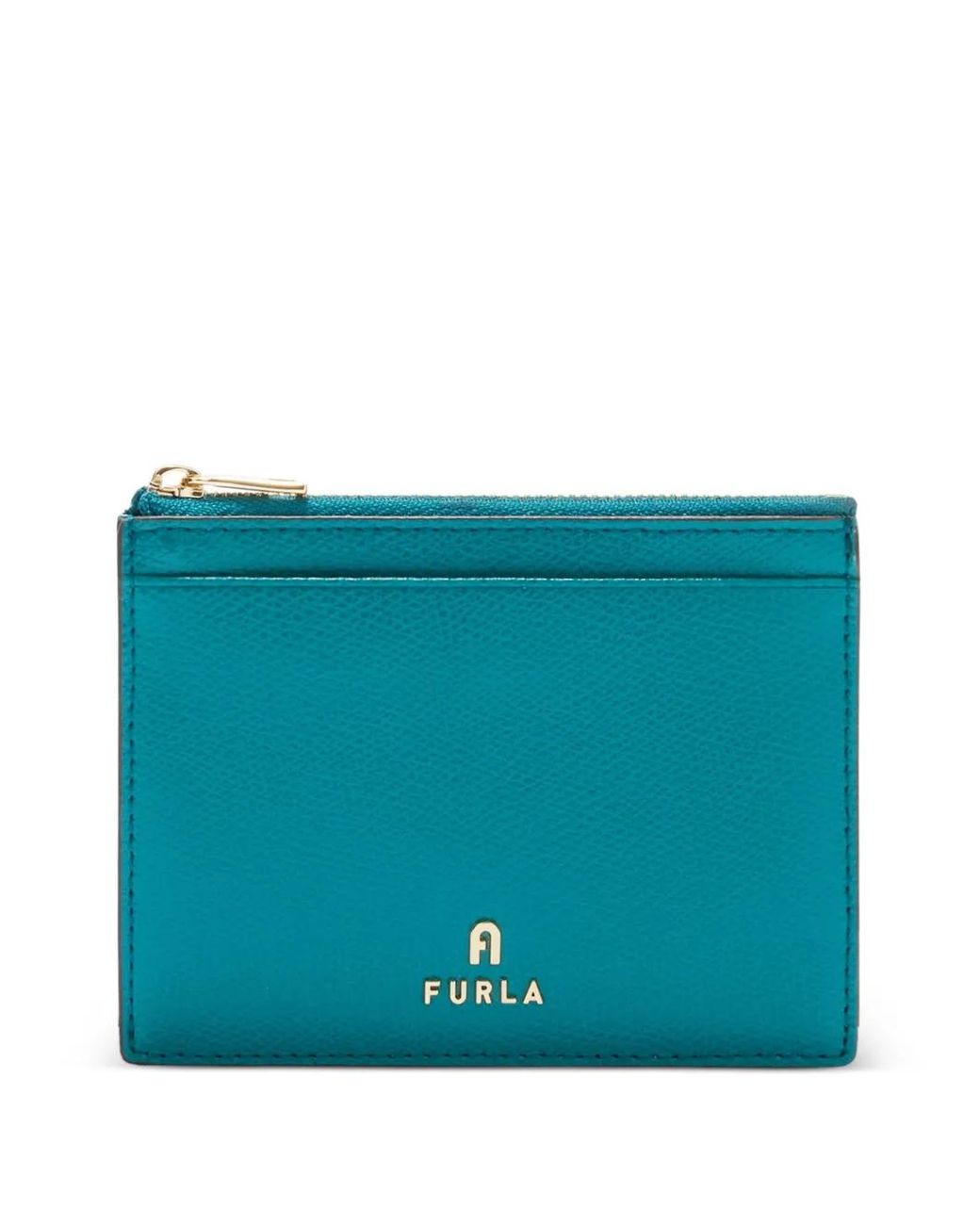 Furla Blue Medium Camelia Card Case