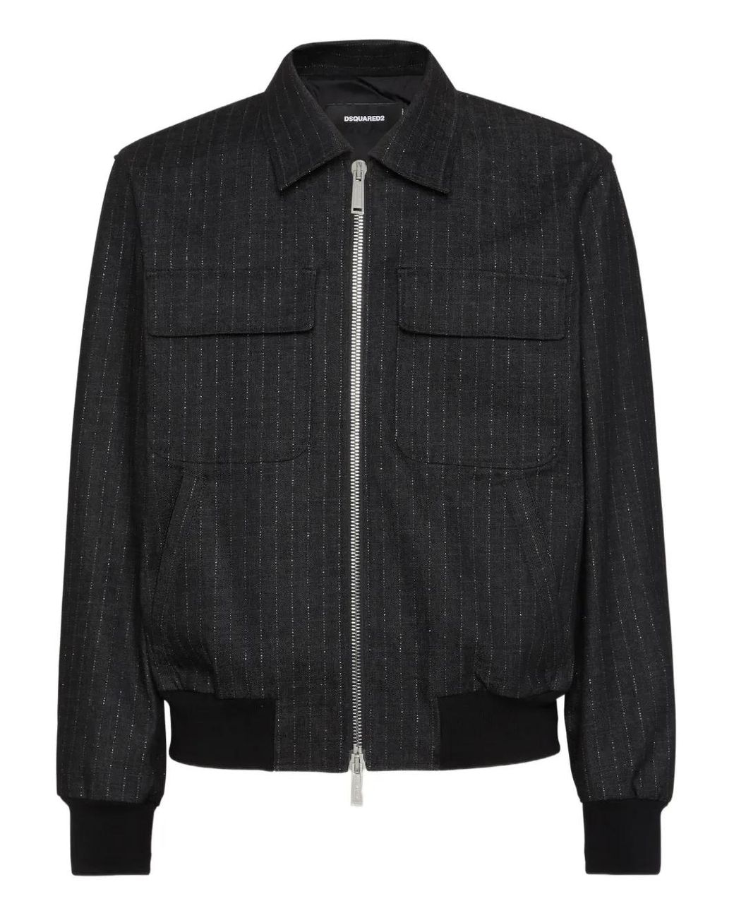 DSquared² Black Striped Bomber Jacket for men