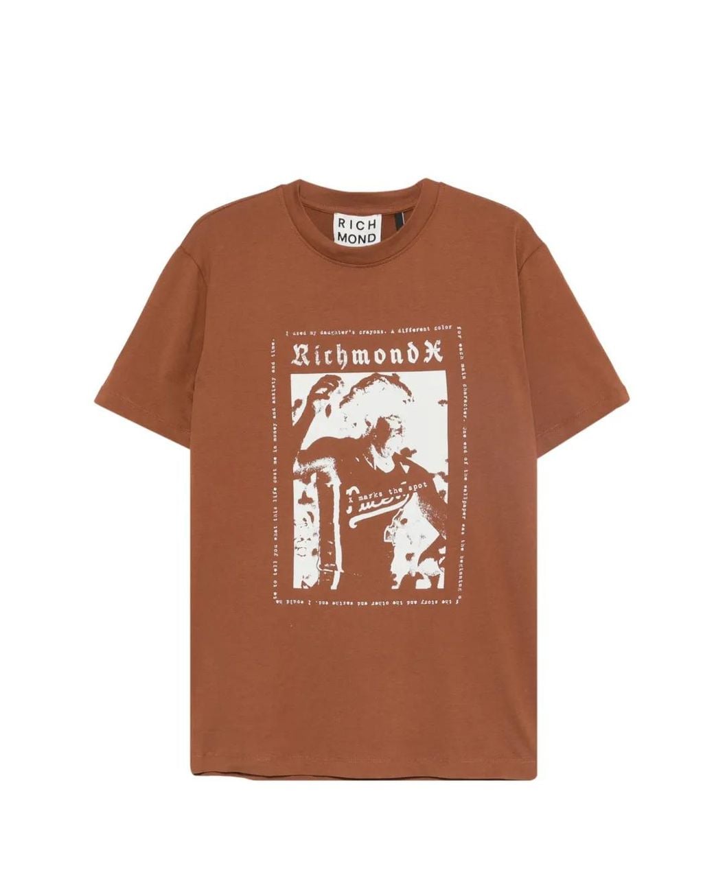 John Richmond Brown Graphic-Print T-Shirt for men