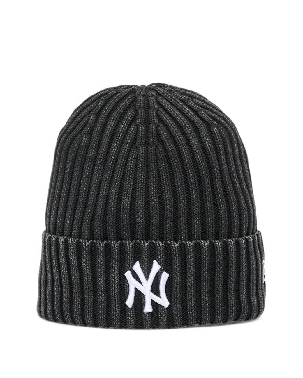 KTZ Black New York Yankees Washed-Knit Beanie Hat