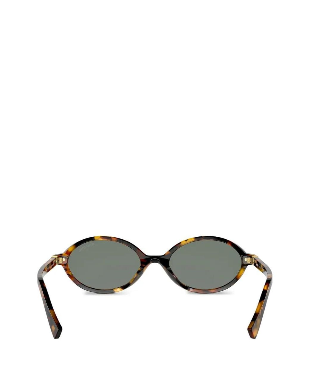 Miu Miu Green Oval-Frame Sunglasses