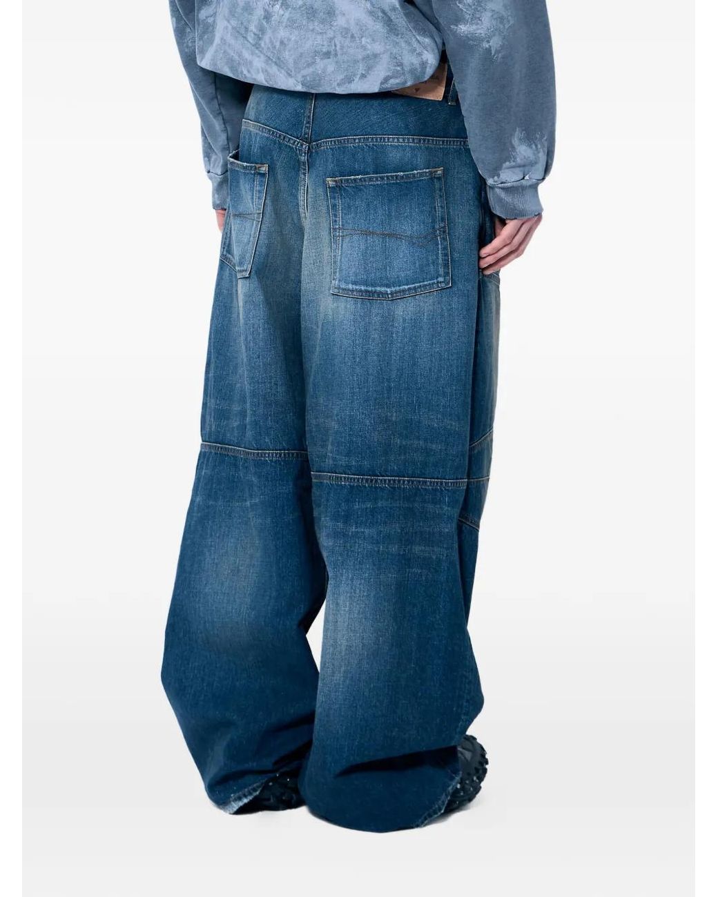 Balenciaga Blue Logo-Patch Jeans
