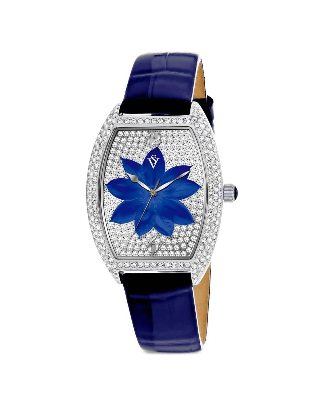 Christian Van Sant Blue Lotus Crystal 36Mm Watch