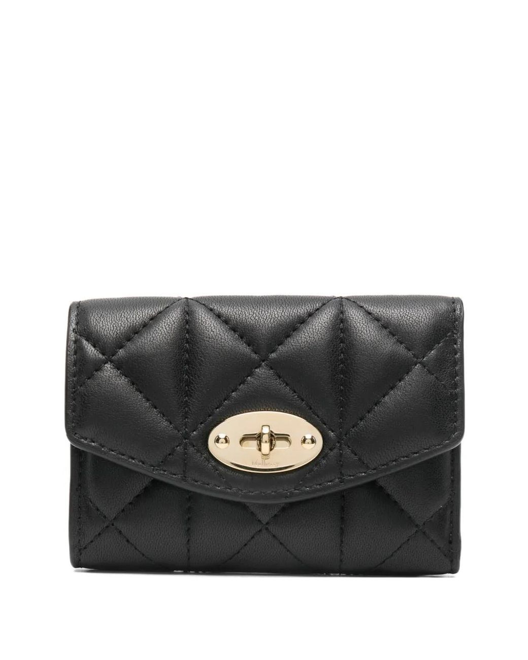 Mulberry Black Darley Quilted-Folded Multi-Card Wallet