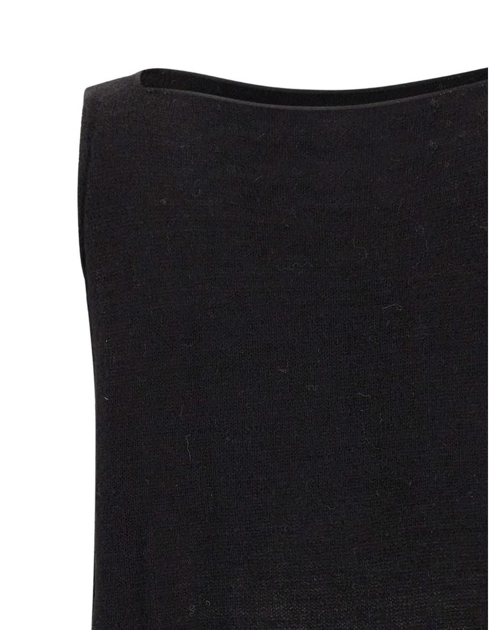 Maurizio Mykonos Black V-Neck Ribbed-Hem Top