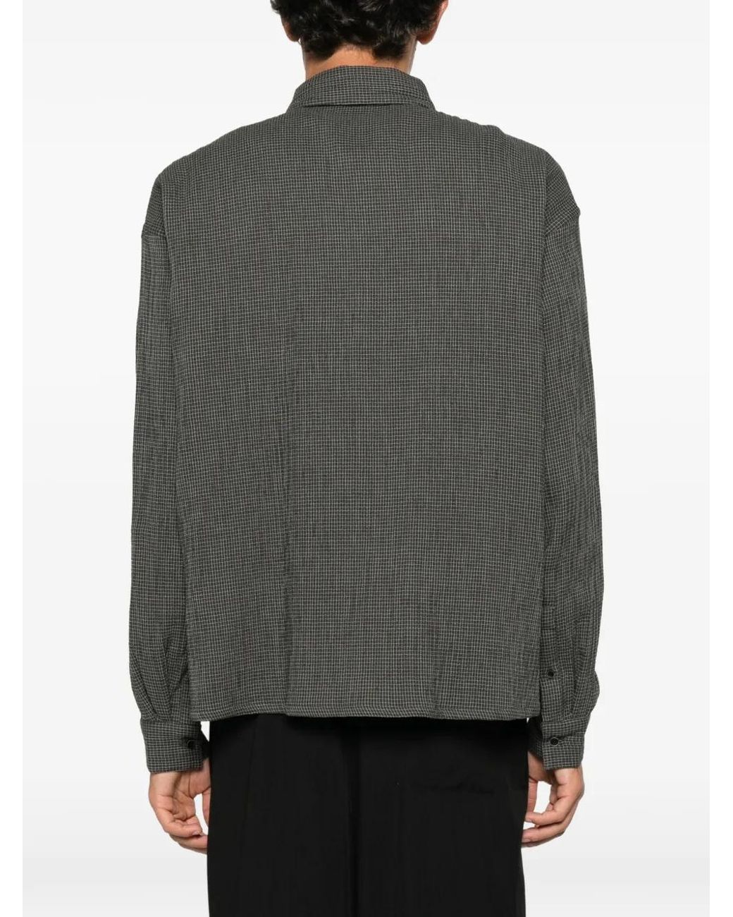 Won Hundred Gray Maza Check Shirt for men