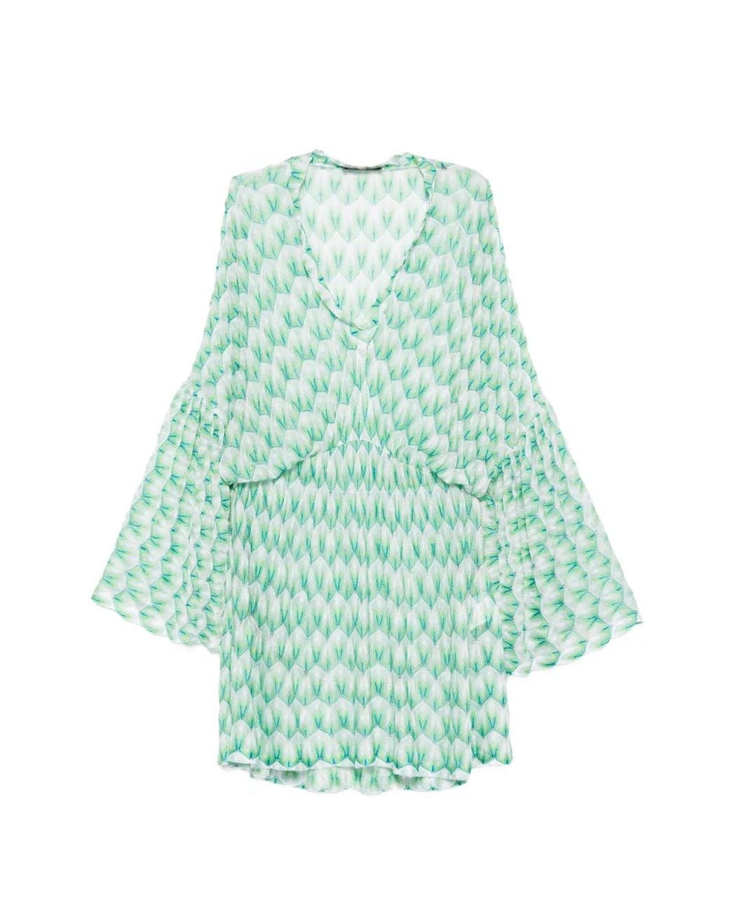 missoni flared dress Missoni Multi Color Lurex Rib Knit Flared Dress w Butterfly Crossed Back