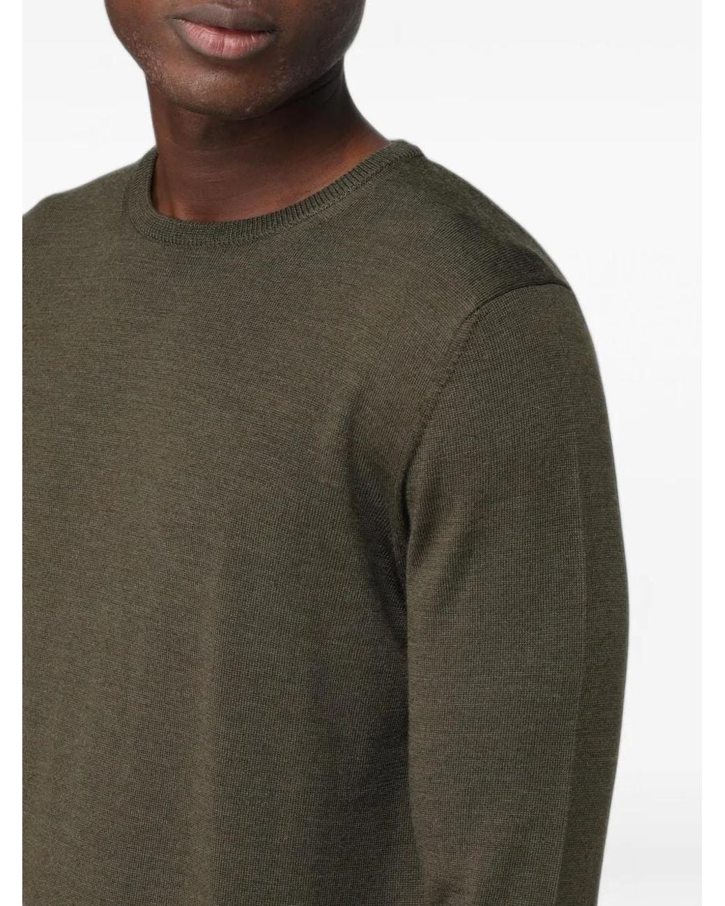 XC Green Merino-Wool Crew-Neck Sweater for men
